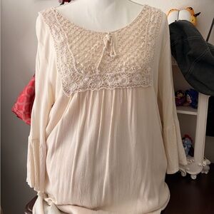 Elegant Cream Lace Women's Top